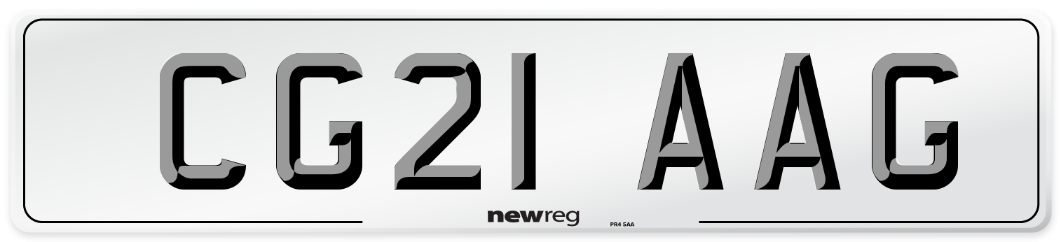 CG21 AAG Number Plate from New Reg